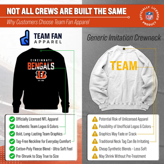 Cincinnati Bengals NFL Color Block Fleece Crewneck - Black