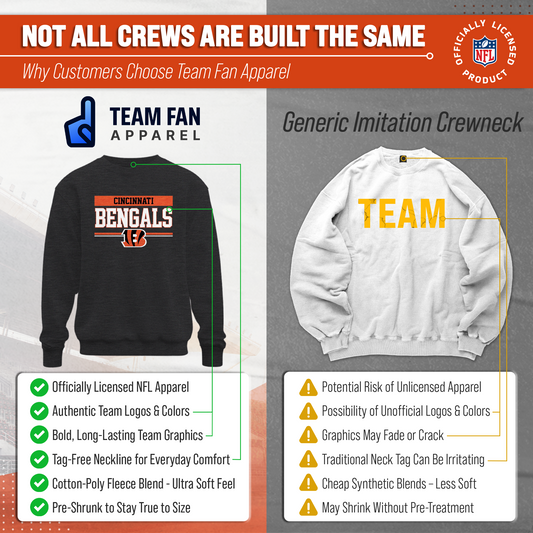 Cincinnati Bengals NFL Team Block Crewneck Sweatshirt - Charcoal