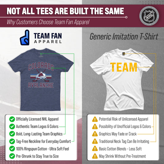Colorado Avalanche Avalanche Faceoff T-Shirt Jersey Stripe Unisex Tee - Navy