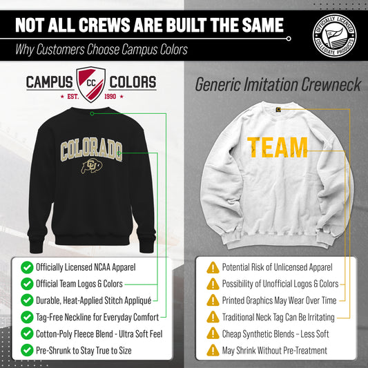 Colorado Buffaloes NCAA Tackle Twill Crewneck Sweatshirt Men Women - Black