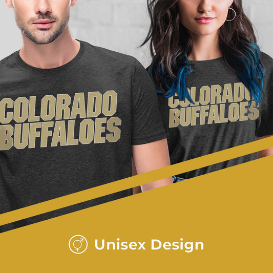 Colorado Buffaloes NCAA Cotton Blend Charcoal T-Shirt Men Women - Charcoal