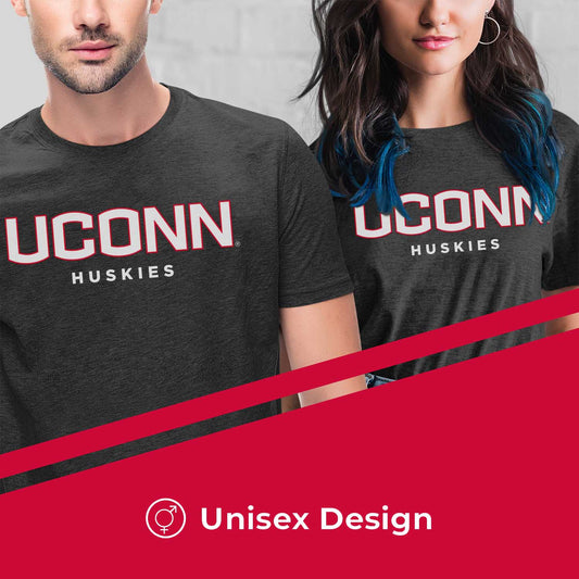 UCONN Huskies NCAA Charcoal Heather Cotton Blend T-Shirt - Charcoal