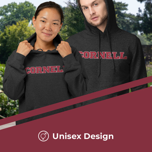 Cornell Big Red NCAA Fan Hoodie Sweatshirt Men Women - Charcoal