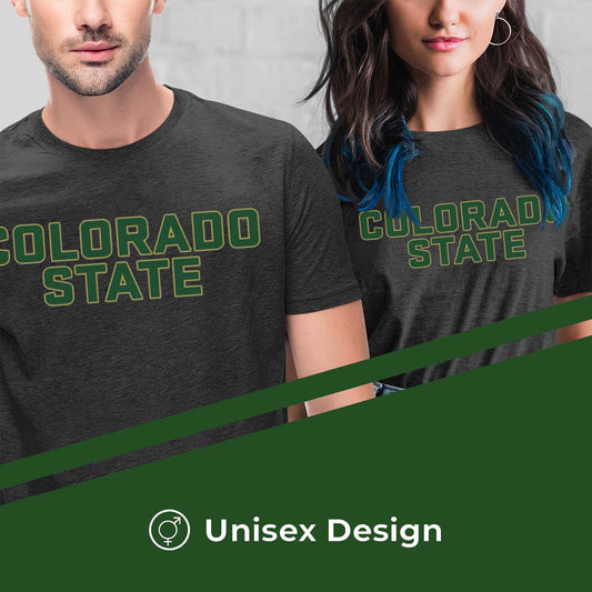 Colorado State Rams NCAA Cotton Blend Charcoal T-Shirt Men Women - Charcoal