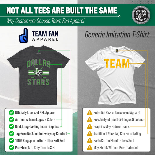 Dallas Stars Faceoff T-Shirt Men Women Hockey Jersey Stripe - Black