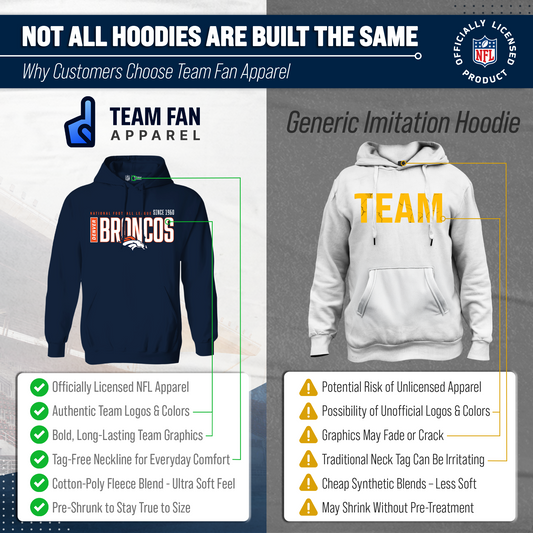 Denver Broncos NFL Modern Endzone Fleece Hoodie Navy Sweatshirt - Navy