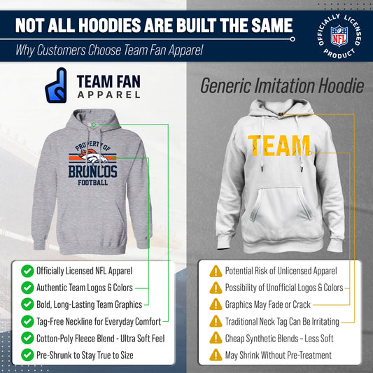 Denver Broncos Property Of Fleece Hoodie - Sport Gray