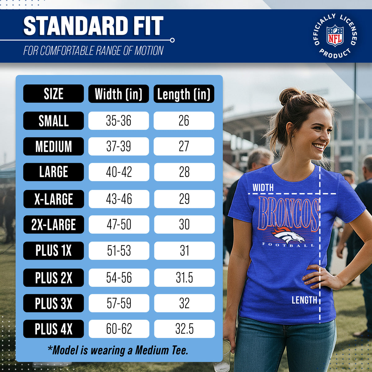 Denver Broncos Overtime Blueprint Women's NFL Short Sleeve T-Shirt - Royal