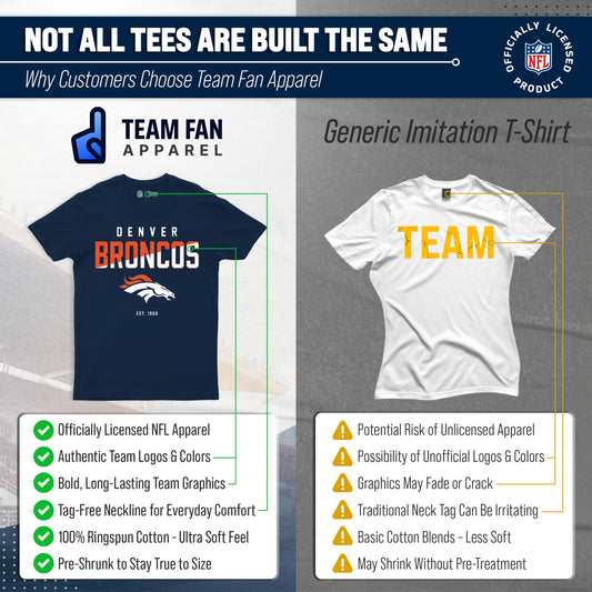 Denver Broncos NFL Color Block Tee - Navy