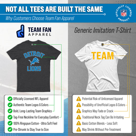 Detroit Lions NFL Gameday T-Shirt for Men and Women - Heathered Charcoal