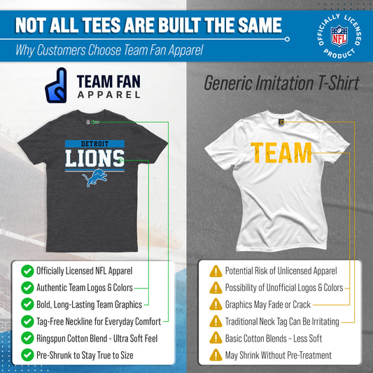 Detroit Lions Charcoal T-Shirt for Men and Women - Charcoal
