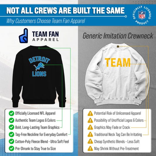 Detroit Lions NFL Crewneck Sweatshirt - Black