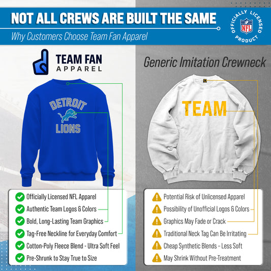 Detroit Lions NFL Crewneck Sweatshirt - Royal