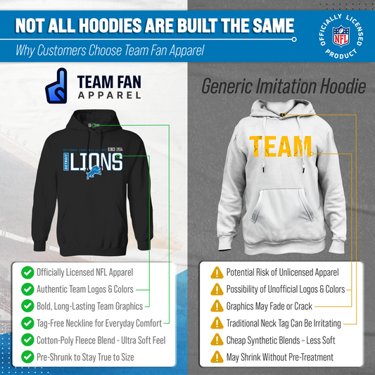 Detroit Lions NFL Modern Endzone Fleece Hoodie Black Sweatshirt - Black