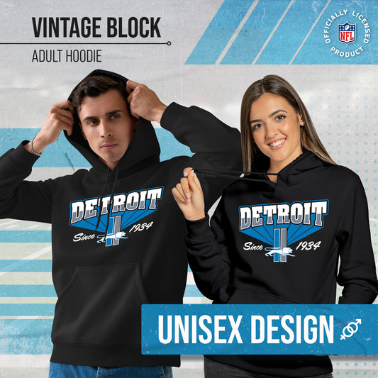 Detroit Lions Vintage Block Fleece Hoodie - Black