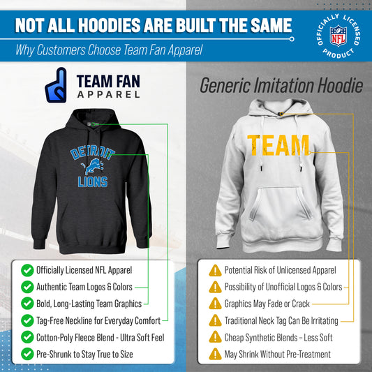 Detroit Lions Gameday Hoodie Pullover Sweatshirt - Heathered Charcoal