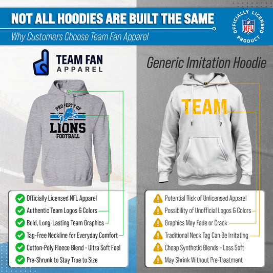 Detroit Lions Property Of Fleece Hoodie - Sport Gray