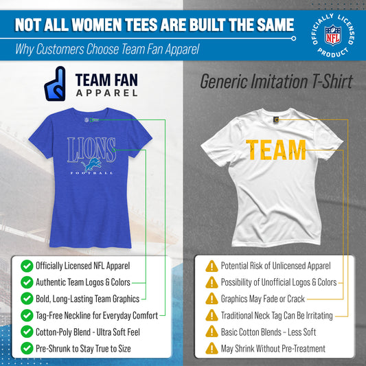 Detroit Lions Overtime Blueprint Women's NFL Short Sleeve T-Shirt - Royal