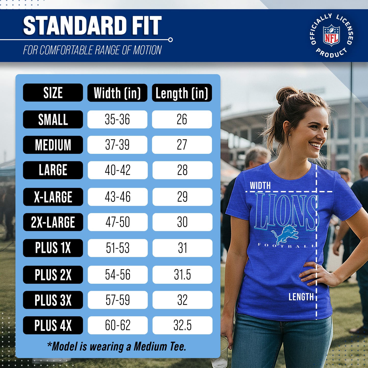 Detroit Lions Overtime Blueprint Women's NFL Short Sleeve T-Shirt - Royal