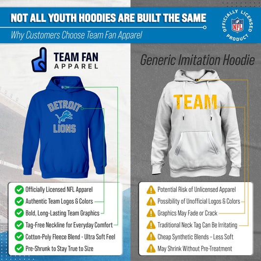Detroit Lions Youth Gameday Hoodie Sweatshirt - Royal