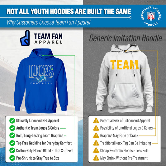 Detroit Lions NFL Youth Overtime Blueprint Fleece Hoodie Sweatshirt - Royal