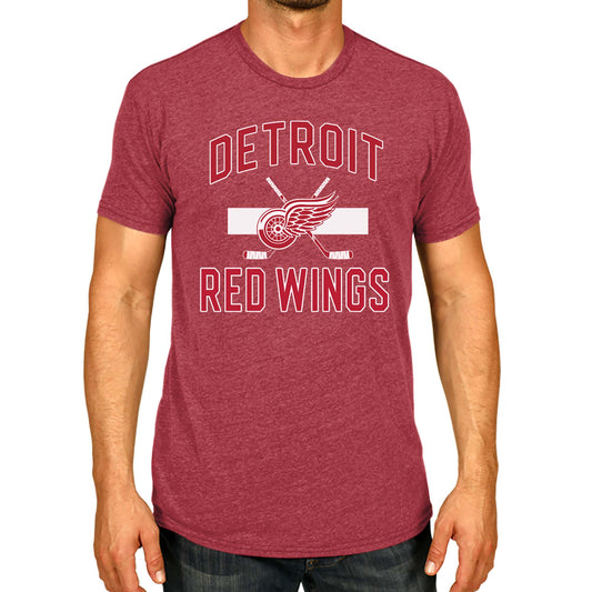 Detroit Red Wings Red Wings Faceoff T-Shirt Jersey Stripe Unisex Tee - Red