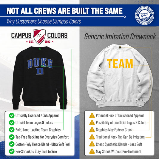 Duke Blue Devils Duke Sweatshirt Fleece Crewneck for Men and Women - Black Heather