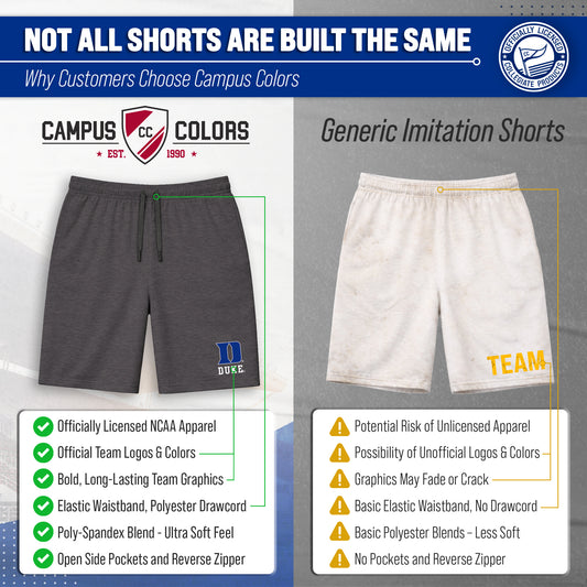 Duke Blue Devils NCAA Men’s University Athletic Performance Shorts - Black Heather