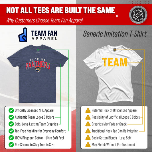 Florida Panthers Panthers T-Shirt Heathered Cotton Tee for Men and Women - Navy