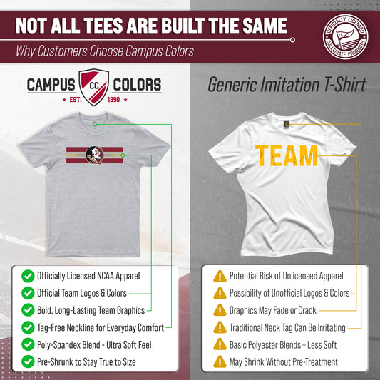 Florida State Seminoles Scholarship Cloud Jersey Short Sleeve Tee - Gray Heather