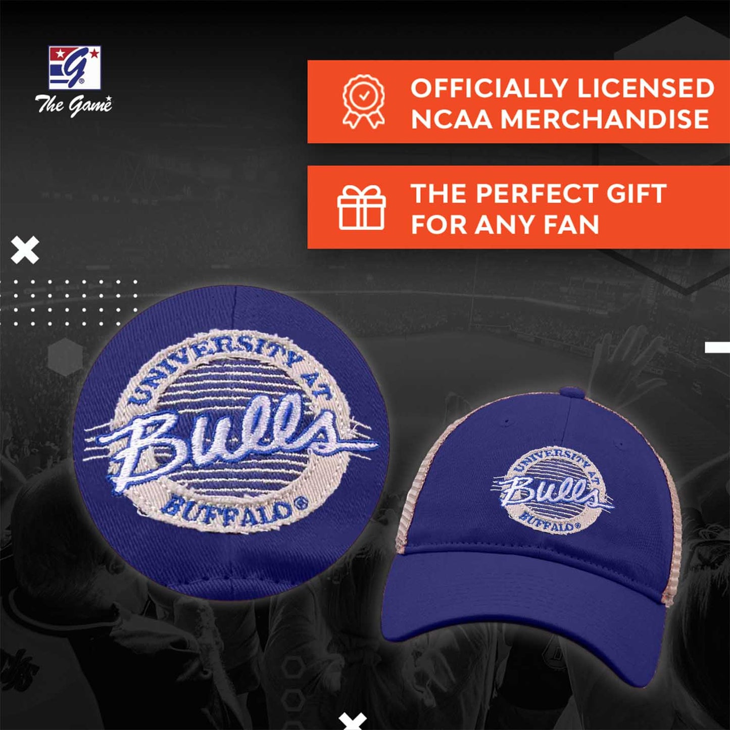 Buffalo Bulls The Game NCAA Patch Meshback Snapback Hat - Royal
