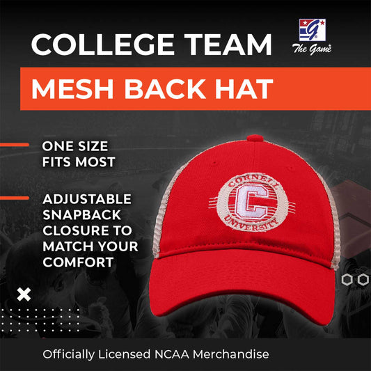 Cornell Big Red The Game NCAA Patch Meshback Snapback Hat - Red