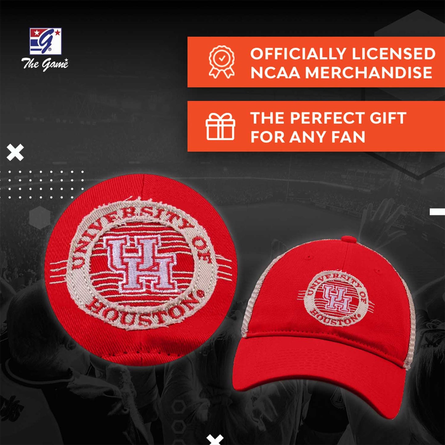 Houston Cougars The Game NCAA Patch Meshback Snapback Hat - Red