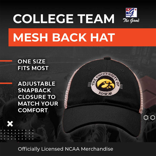 Iowa Hawkeyes The Game NCAA Patch Meshback Snapback Hat - Black