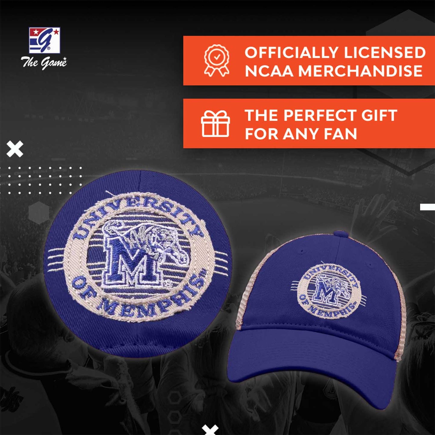 Memphis Tigers The Game NCAA Memphis Tigers Patch Meshback Snapback Hat - Royal