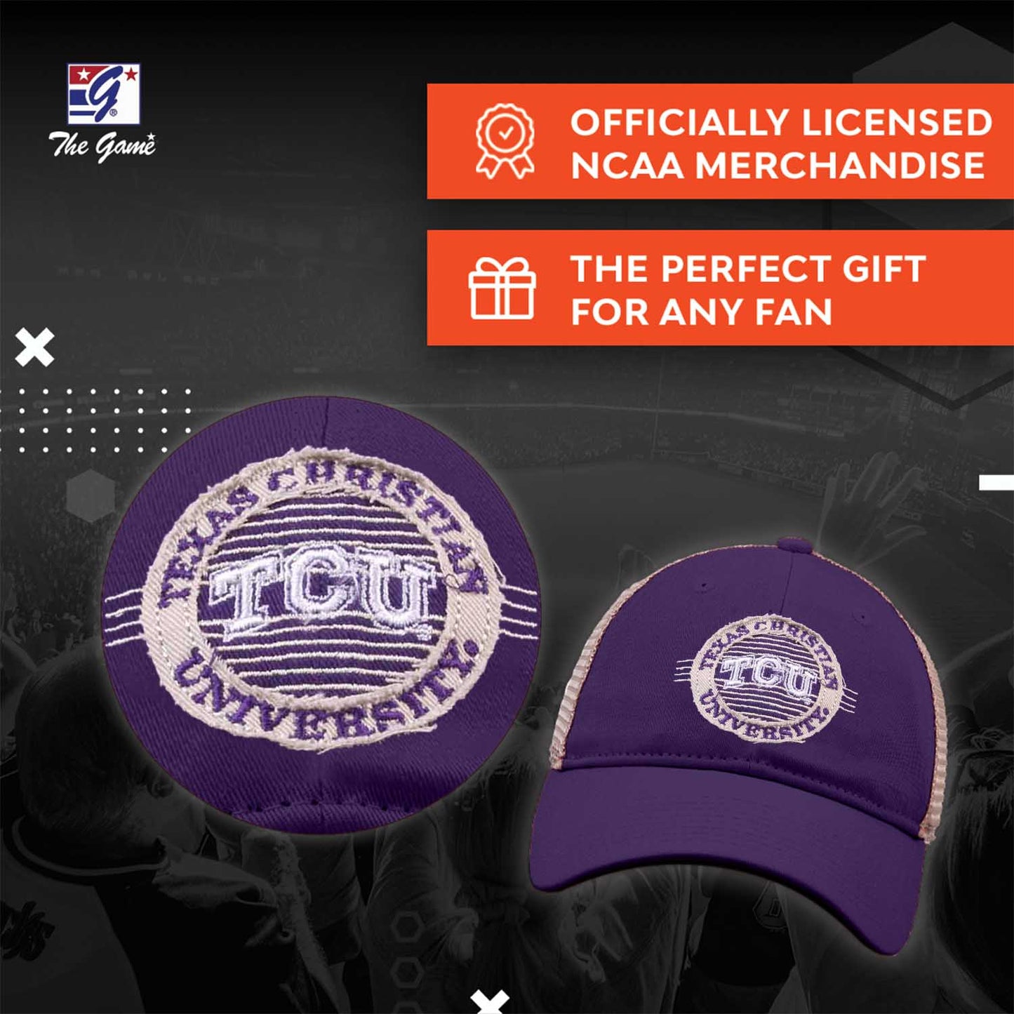TCU Horned Frogs The Game NCAA Patch Meshback Snapback Hat - Purple