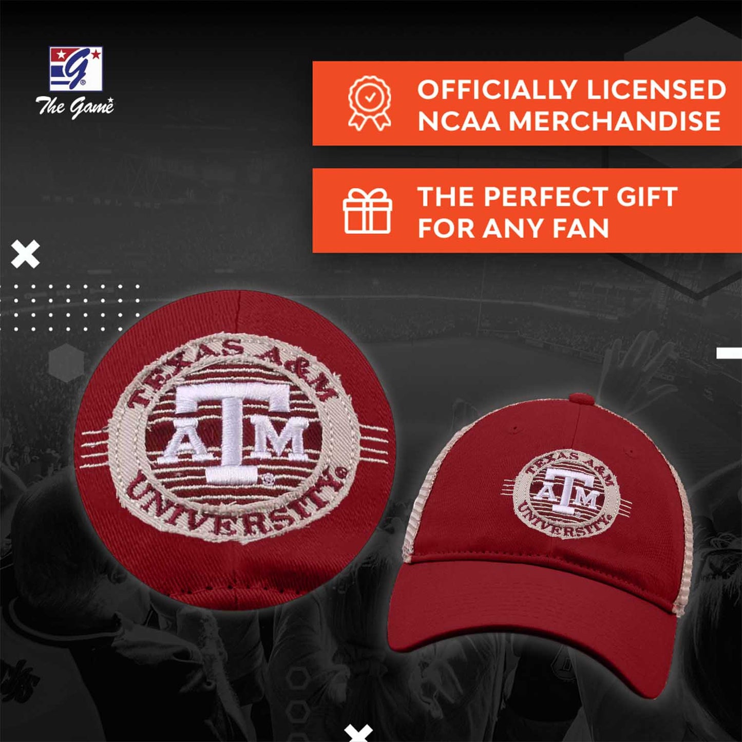 Texas A&M Aggies The Game NCAA Patch Meshback Snapback Hat - Maroon