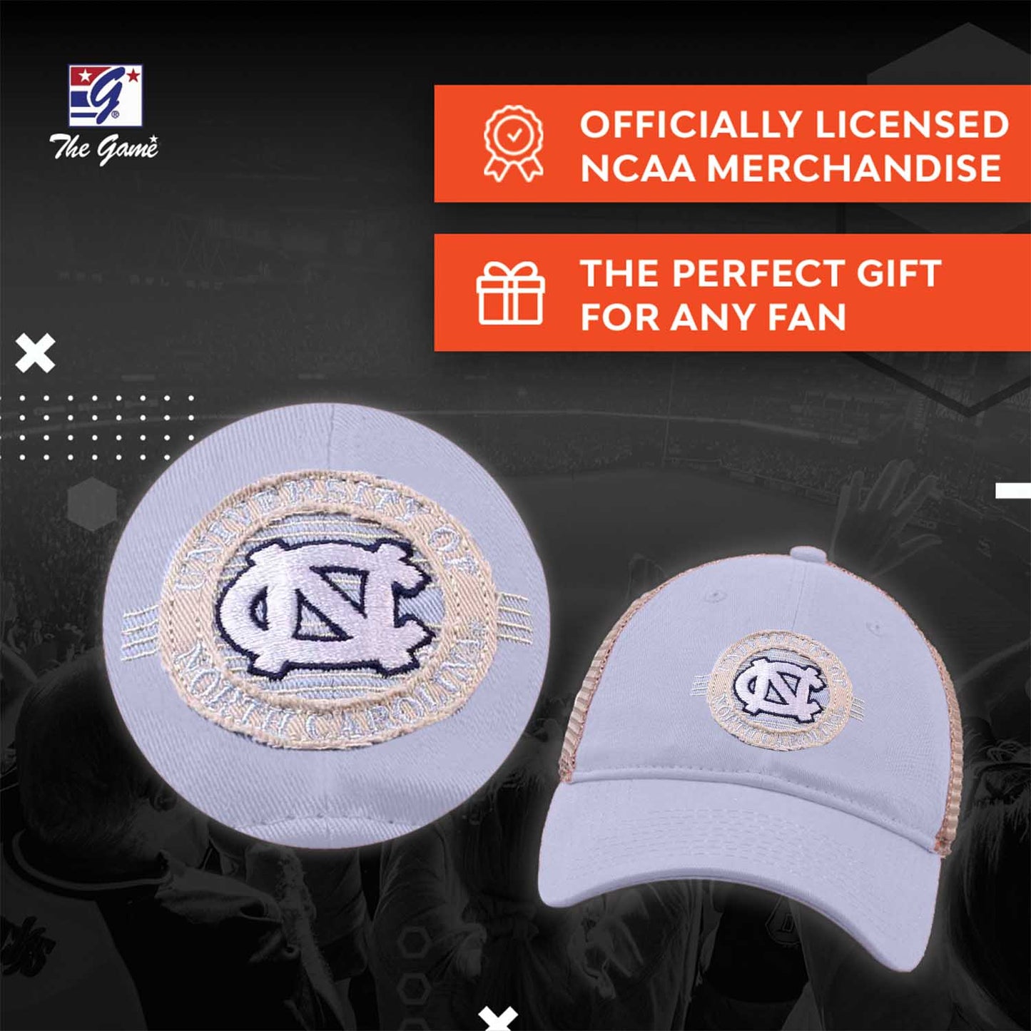 North Carolina Tar Heels The Game NCAA Patch Meshback Snapback Hat - Carolina Blue