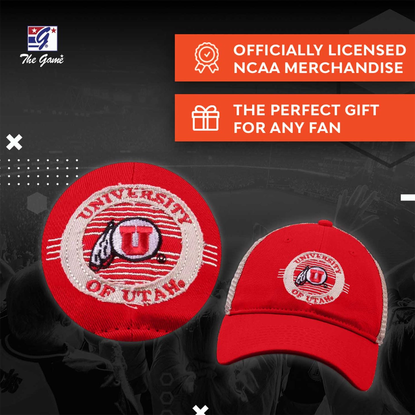 Utah Utes The Game NCAA Patch Meshback Snapback Hat - Red