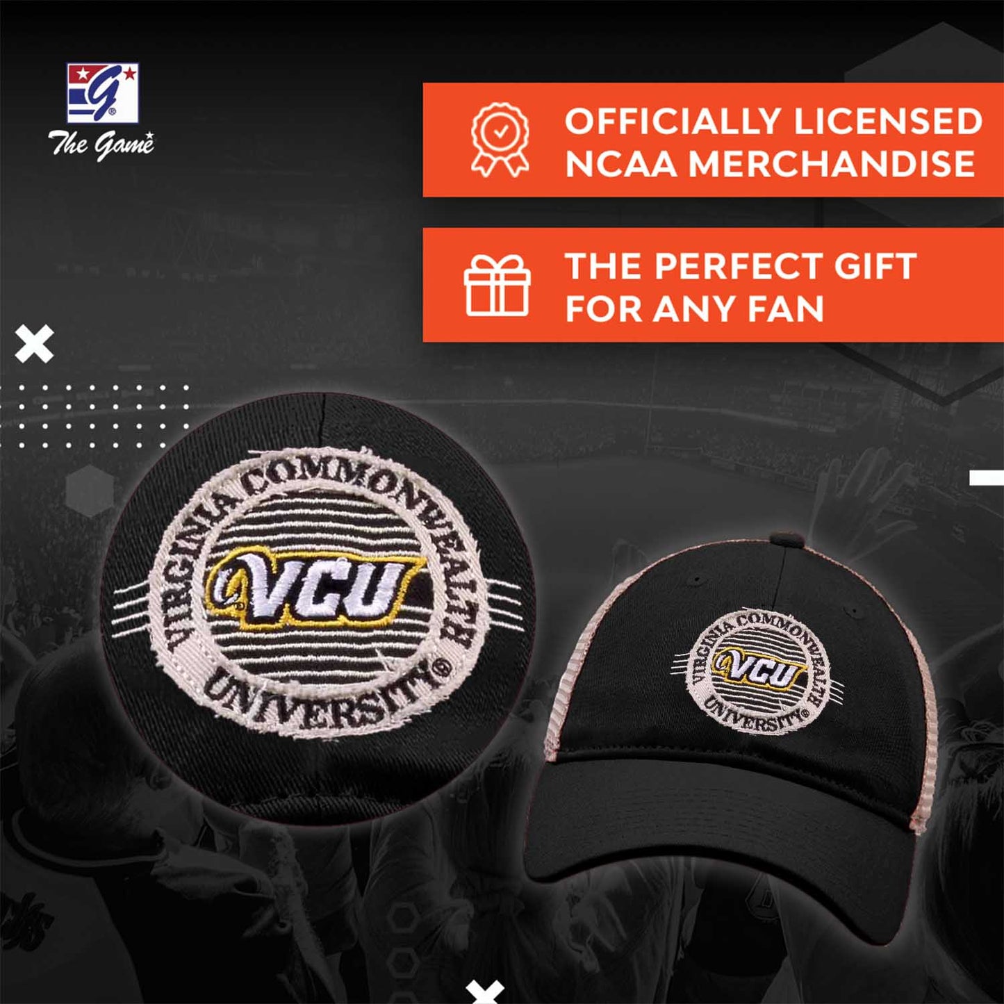 VCU Rams The Game NCAA Patch Meshback Snapback Hat - Black