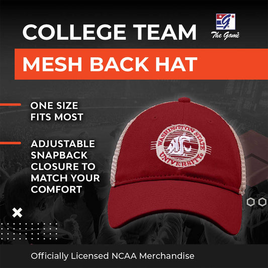 Washington State Cougars The Game NCAA Patch Meshback Snapback Hat - Cardinal