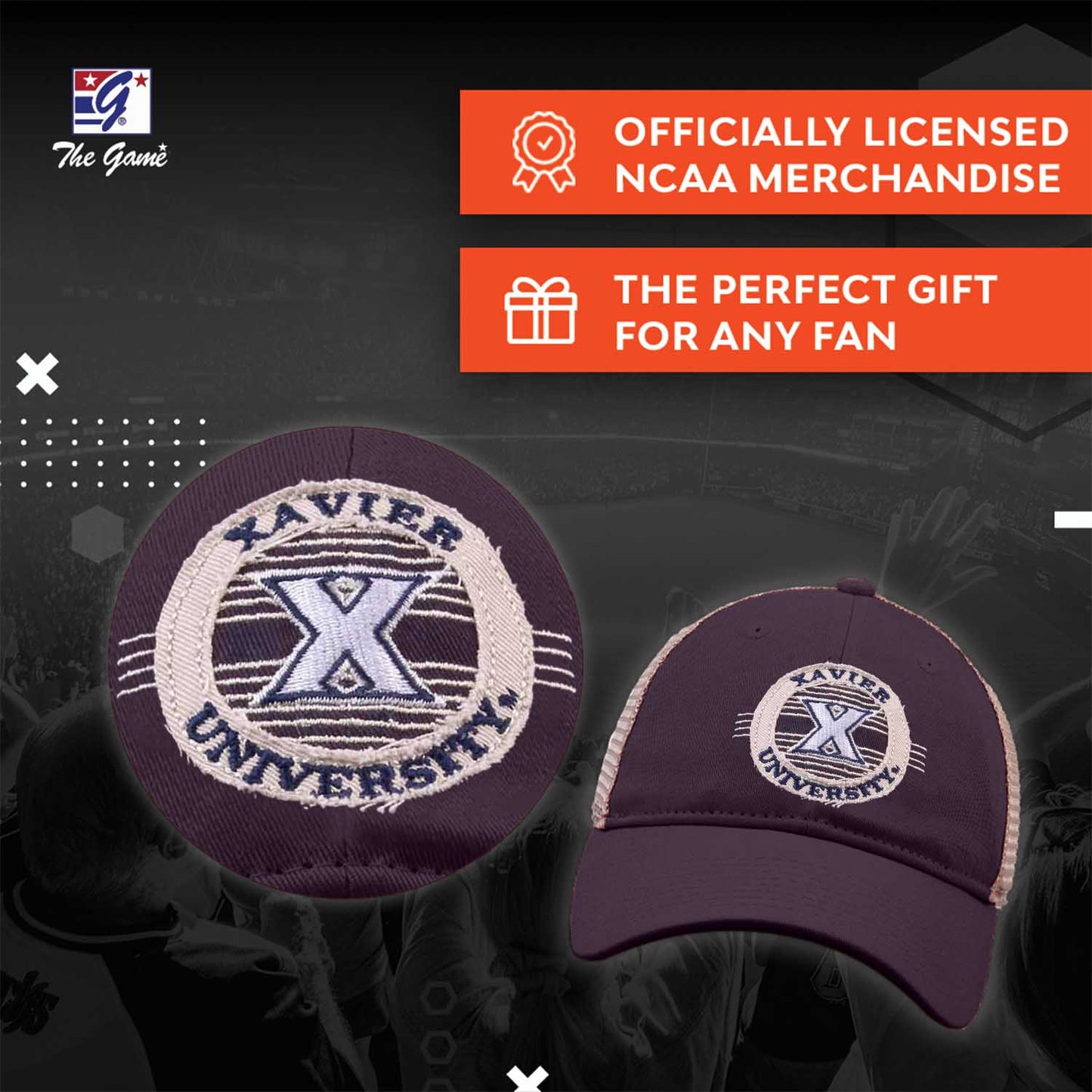 Xavier Musketeers The Game NCAA Patch Meshback Snapback Hat - Navy