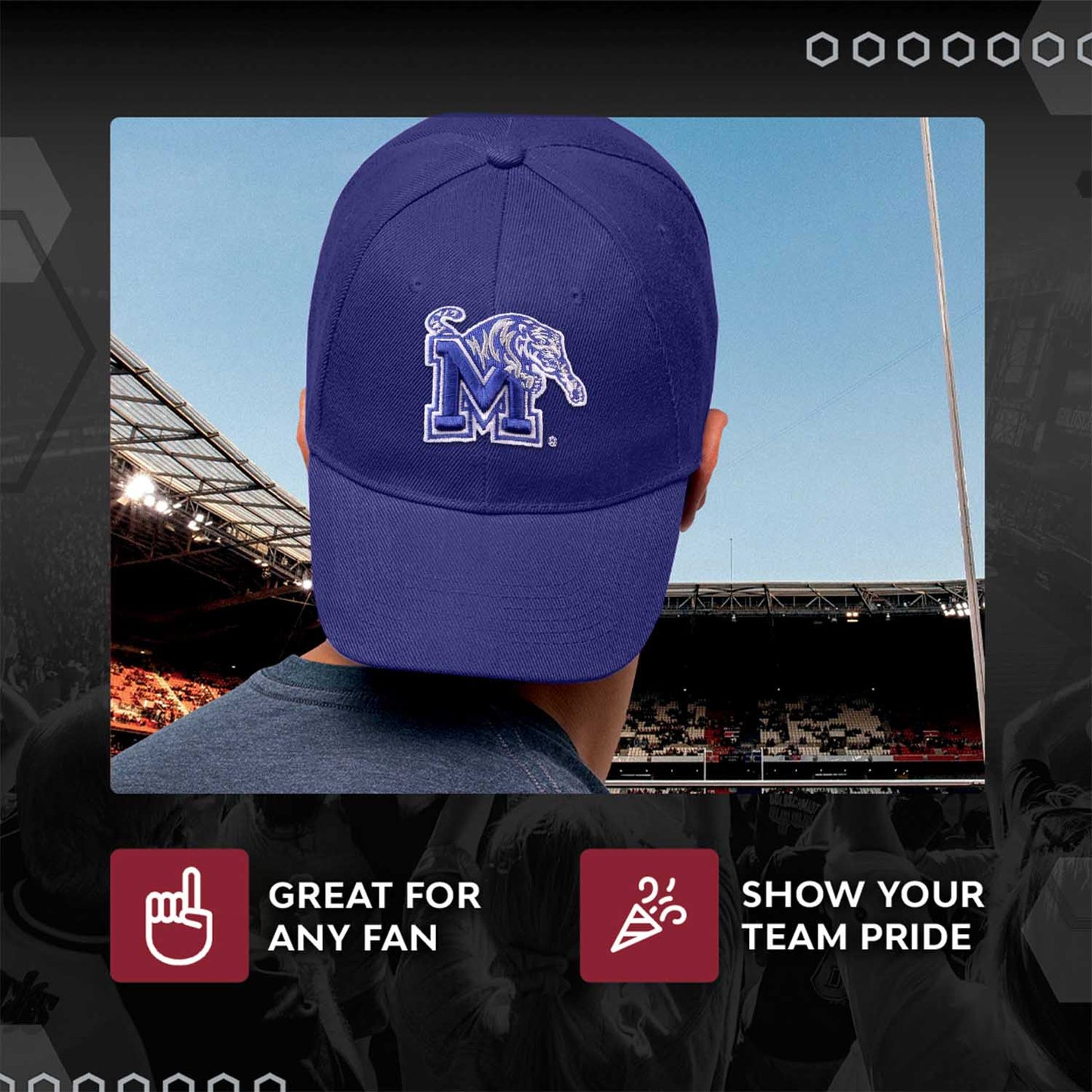 Memphis Tigers NCAA Adult Relaxed Fit Logo Hat - Royal