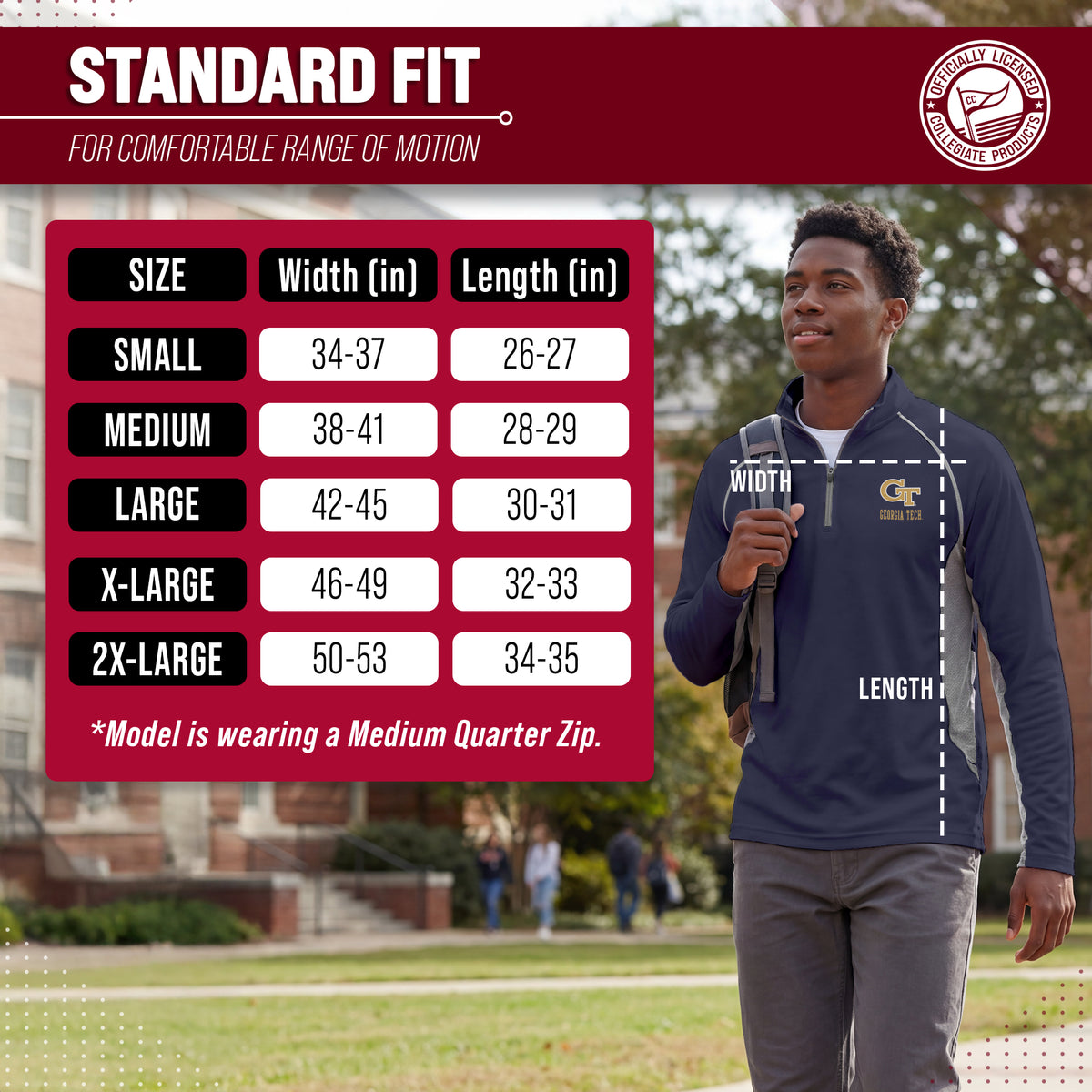 Georgia Tech Yellowjackets Georgia Tech Yellow Jackets Campus Classic 1/4 Zip Windshirt Men's Pullover - Navy