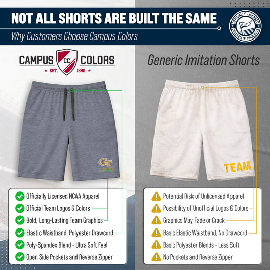 Georgia Tech Yellowjackets NCAA Men’s University Athletic Performance Shorts - Navy Heather