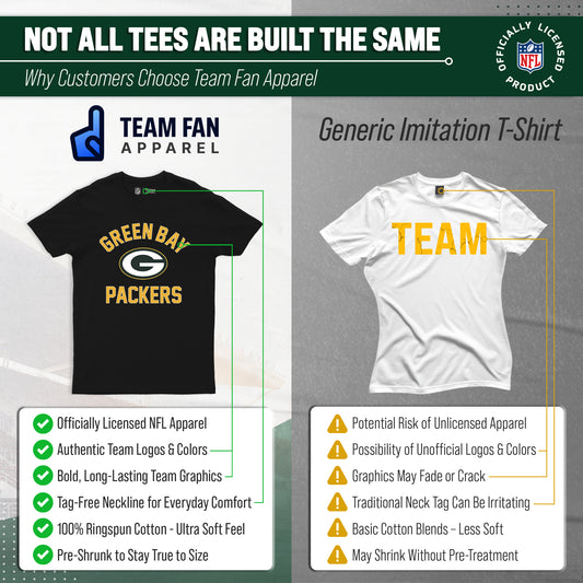 Green Bay Packers NFL Gameday T-Shirt for Men and Women - Black