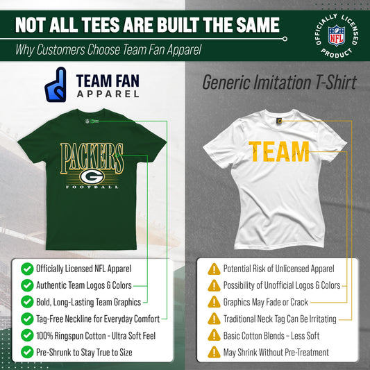Green Bay Packers NFL Adult Overtime Blueprint Tagless Tee Unisex - Forest Green