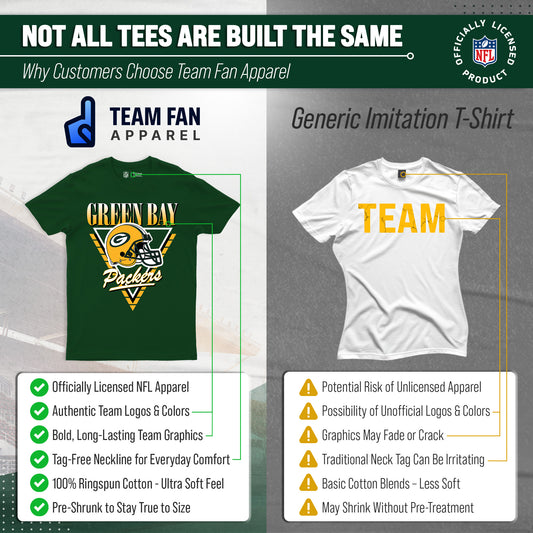 Green Bay Packers NFL Officially Licensed Retro Triangle T-Shirt Unisex