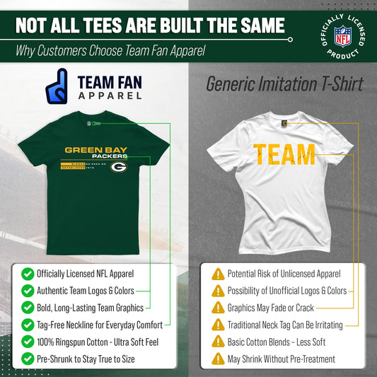 Green Bay Packers NFL Sideline T-Shirt Mens Womens Officially Licensed