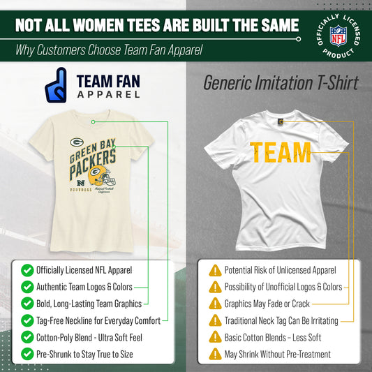 Green Bay Packers Women's Distressed Helmet T-Shirt - Birch